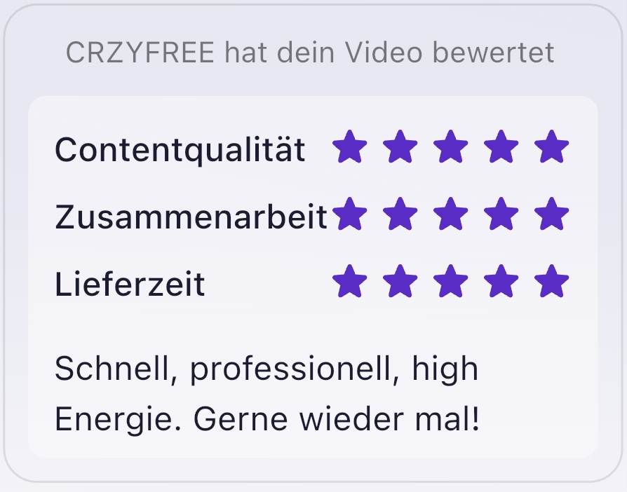 Bewertung CRZYFREE